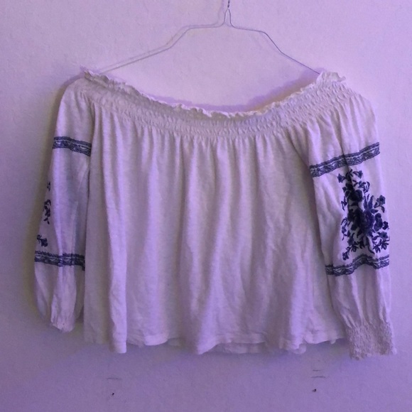 American Eagle Long Sleeve- Off the Shoulder Top - Picture 1 of 1